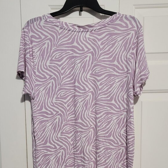 Jockey Cooling Comfort Short Sleeve Sleepshirt, Medium, Lilac Striations - Picture 3 of 11